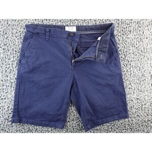 ONLY SONS Mens Navy Blue Chino Shorts Flat Front Casual Size 32